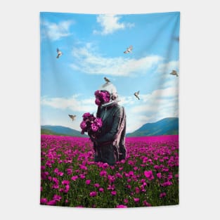 Astronaut birds Tapestry