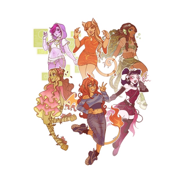 The Winx Club in Monster High by Anemonaii
