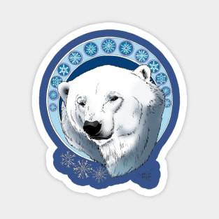 Polar Bear Snowflakes Magnet