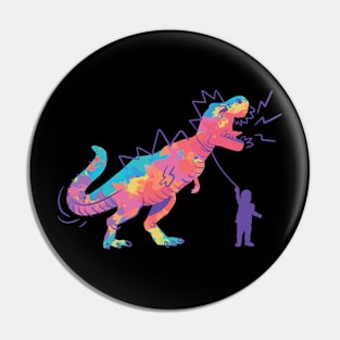 Rainbow T-Rex Pin