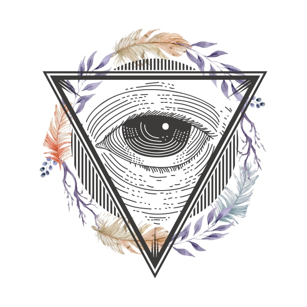 Third Eye Design, Pyramid Eye Art, Triangle Abstract by Utopia Shop