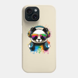 Happy Kawaii Panda with Sunglasses and Headphones Phone Case