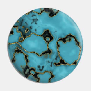 Turquoise & Gold Pin