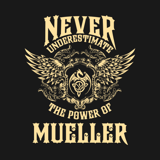 Mueller Name Shirt Mueller Power Never Underestimate by Jeepcom