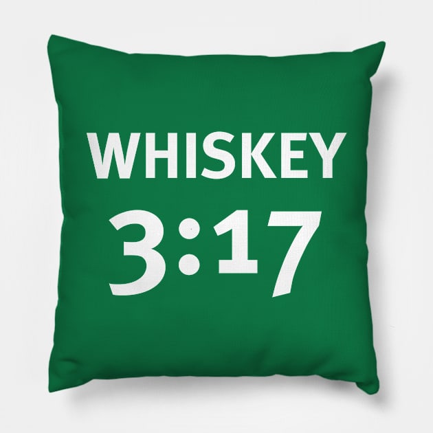 Whiskey 3:17 Pillow by ClarkStreetPress