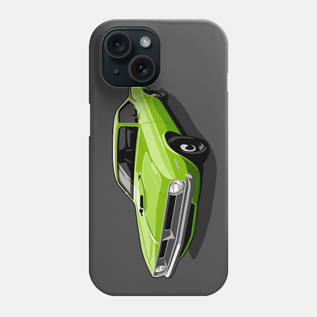 1970 Plymouth Barracuda in Lime Light Phone Case by candcretro