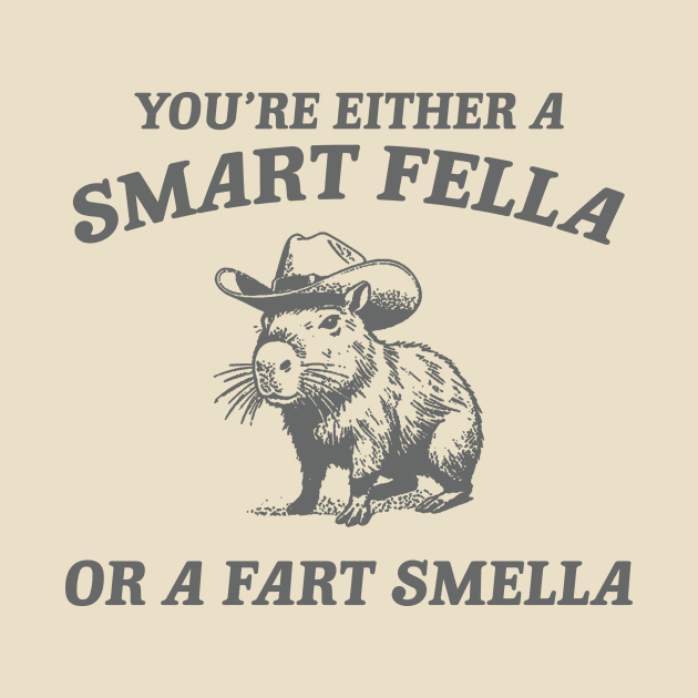 Are You A Smart Fella Or Fart Smella Vintage Style Shirt, Retro Cartoon T Shirt, Weird T Shirt, Meme T Shirt, Cabybara by ILOVEY2K