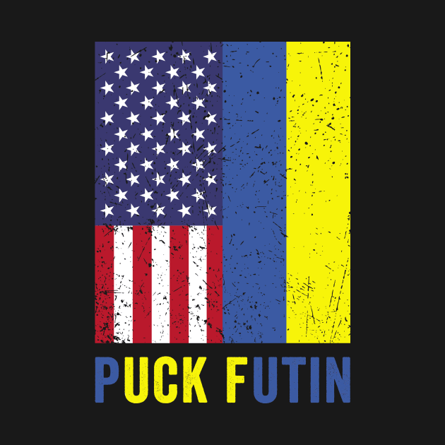 Puck Futin Retro American Ukrainian Flag by petemphasis