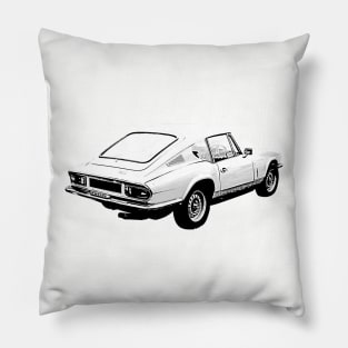 Triumph GT6 Mk3 1970s classic car rear quarter monochrome Pillow