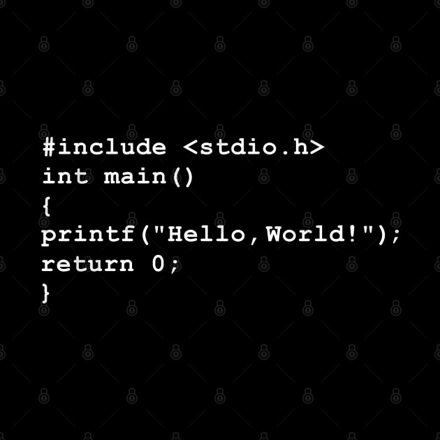 Hello World C programming language Coding by alltheprints