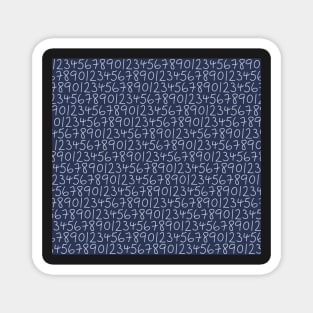 Numbers galore in deep blue Magnet