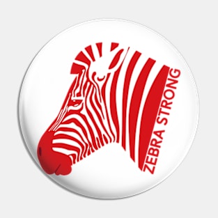 Ehlers Danlos Rare Disease Awareness Zebra Strong Red Pin