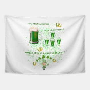 Green Beer and Jello Shots Tapestry