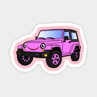 Cute pink car cartoon Magnet