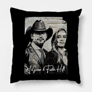 Tim McGraw & Faith Hill 80s Vintage Old Poster Pillow