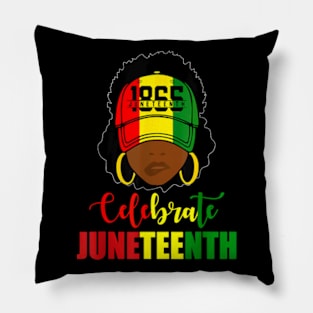 Juneteenth Tshirt Women Loc'd Hair Remembering My Ancestors T-Shirt Pillow