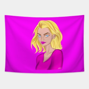 barbara the blonde empowered woman doll ecopop toy Tapestry