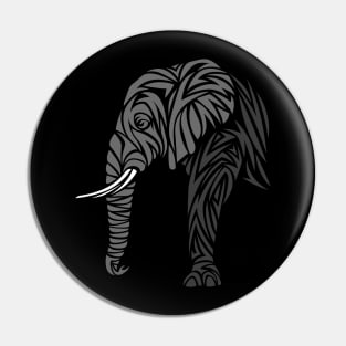 Tribal Elephant profile Pin