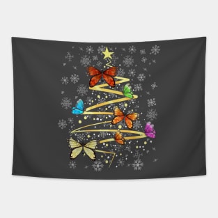 Butterfly Christmas Tree Lights Xmas Butterfly Women Girls Tapestry