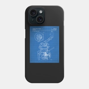 Sailing Winch Patent - Sailor Lake House Décor Art - Blueprint Phone Case