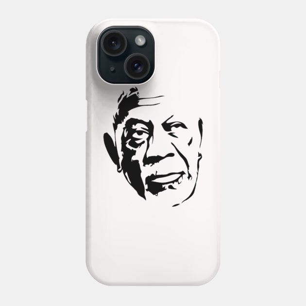 Morgan Freeman Stencil Artwork Phone Case by MarkRame