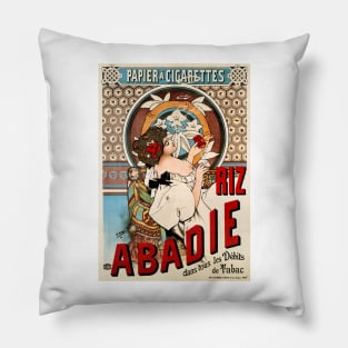 RIZ ABADIE Cigarette Rolling Paper 1898 by H. Gray Art Nouveau Advert Pillow