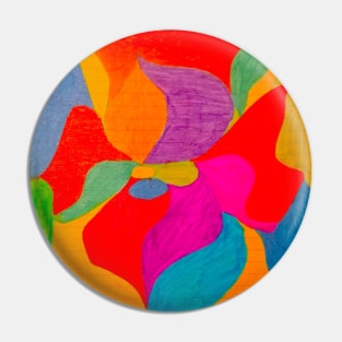 Abstract Painting Flower Art Pin