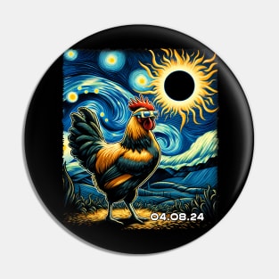 Chickens Eclipse Expedition: Quirky Tee for Farmyard Enthusiasts Pin