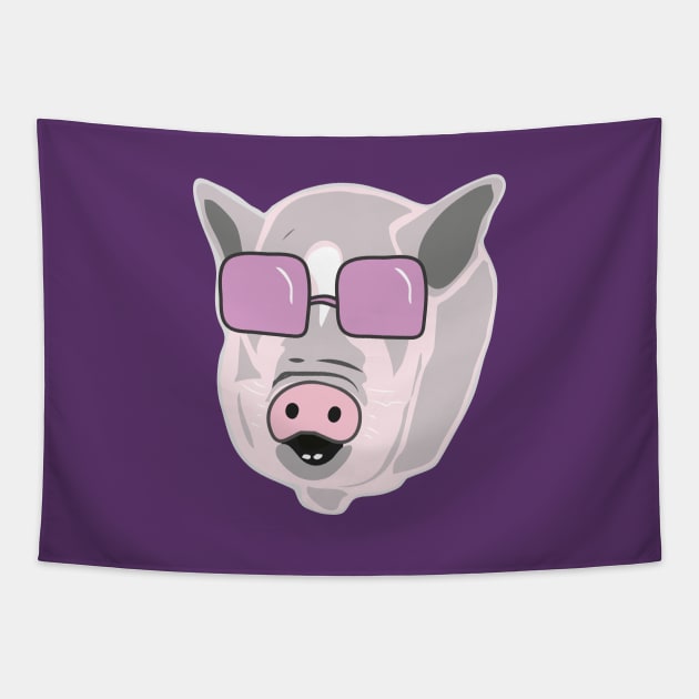 Cool Potbelly Pig Wearing Sunglasses Tapestry by FruitflyPie