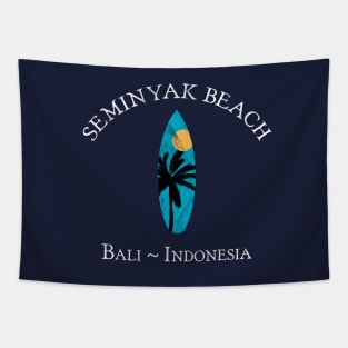 Seminyak Beach Bali Indonesia Vintage Surfboard Tapestry