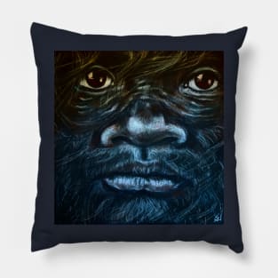 Sasquatch Boy On A Windy Day Pillow