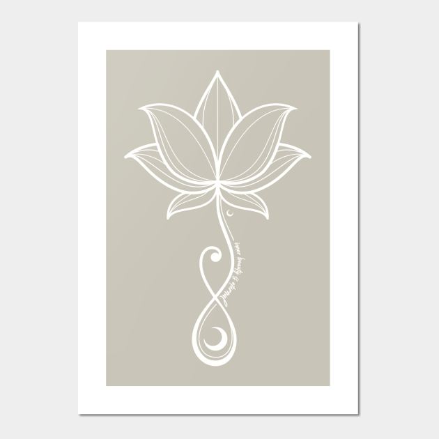 Inner Beauty Infinity Symbol Yoga Lover Tattoo / White - Lotus Tattoo - Posters and Art Prints | TeePublic Inner Beauty Infinity Symbol Yoga Lover Tattoo / White - Lotus Tattoo - Posters and Art Prints | TeePublic