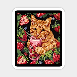 Cat Strawberry Fantasy Magnet