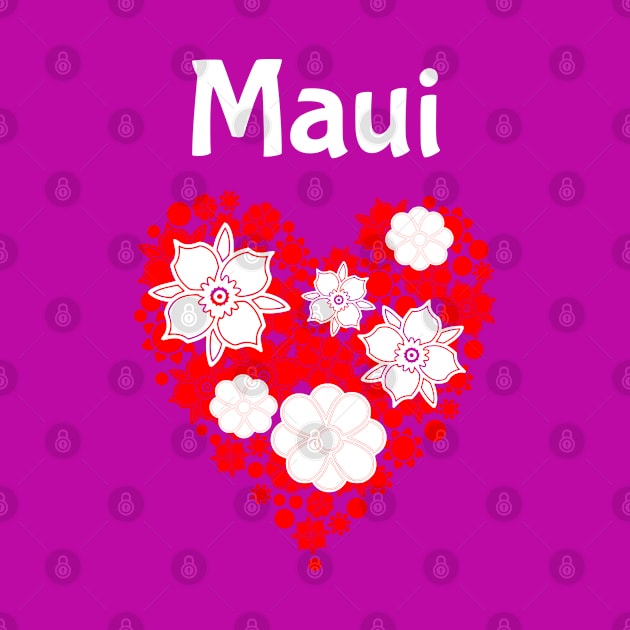 Maui Hawaii Flower Heart Tropical by jutulen