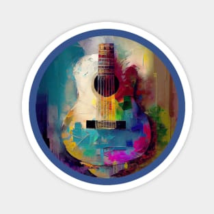 Electric guitar, Rock Music, Abstract painting Magnet