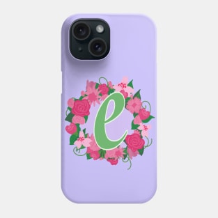 Monogram E, Personalized Floral Initial Phone Case