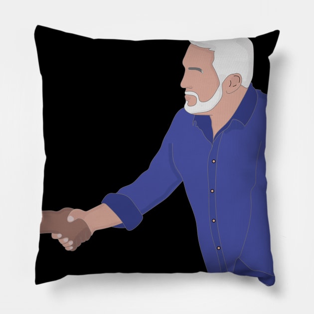 The Hollywood Handshake Pillow by DiegoCarvalho