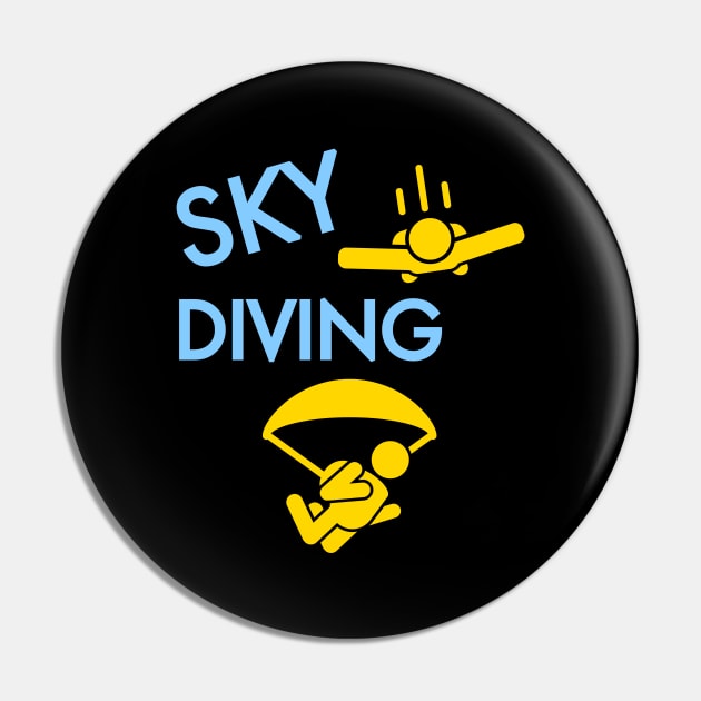 Skydiving Skydive Parachute Parachutist Skydiver Pin by Foxxy Merch