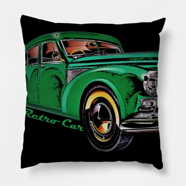 Retro Car Pillow by pranata