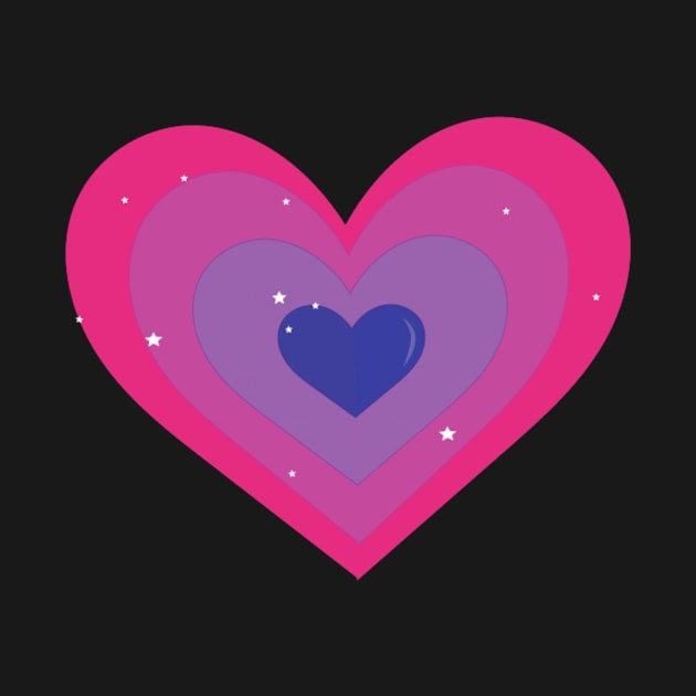 Bisexual Flag Heart by Cosmic Latte