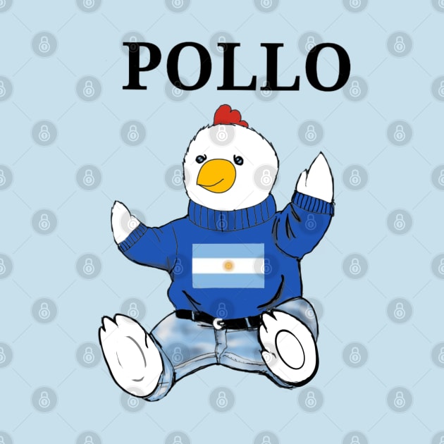 Pollo bear Flag of Argentina by Duendo Design