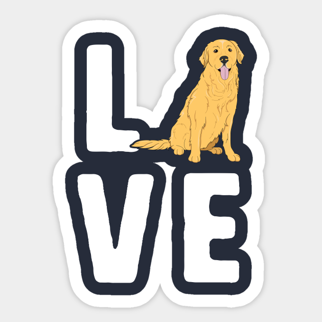 Love Golden Retrievers Dog Mama Mom Mother Puppy Owner Puppy Sticker Teepublic