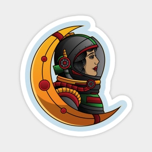 astronaut female traditional moon Magnet