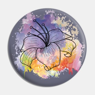 watercolor flower Pin