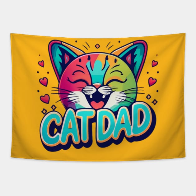 Cat Dad Tapestry by INLE Designs