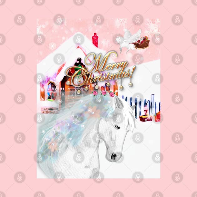 Horse Lovers Christmas Greeting by KC Morcom aka KCM Gems n Bling aka KCM Inspirations