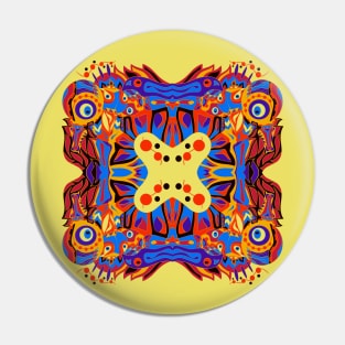 mayan alien kaleidoscope ecopop pattern Pin