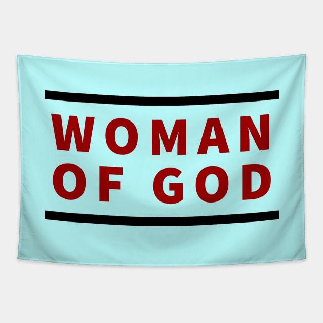 Woman Of God | Christian Typography Tapestry by All Things Gospel