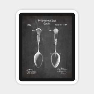 Kitchen Spoon Patent - Cooking Baker Kitchen Décor Art - Black Chalkboard Magnet