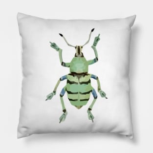 Papuan Green Weevil Digital Painting Pillow